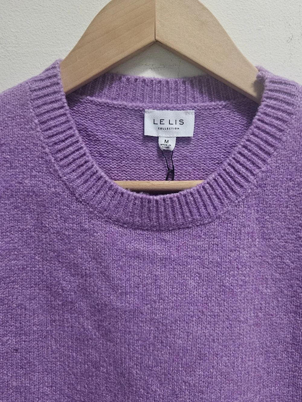 Le Lis Lavender Knit Cropped Baby Tee Sweater Short Sleeve Crewneck Size M